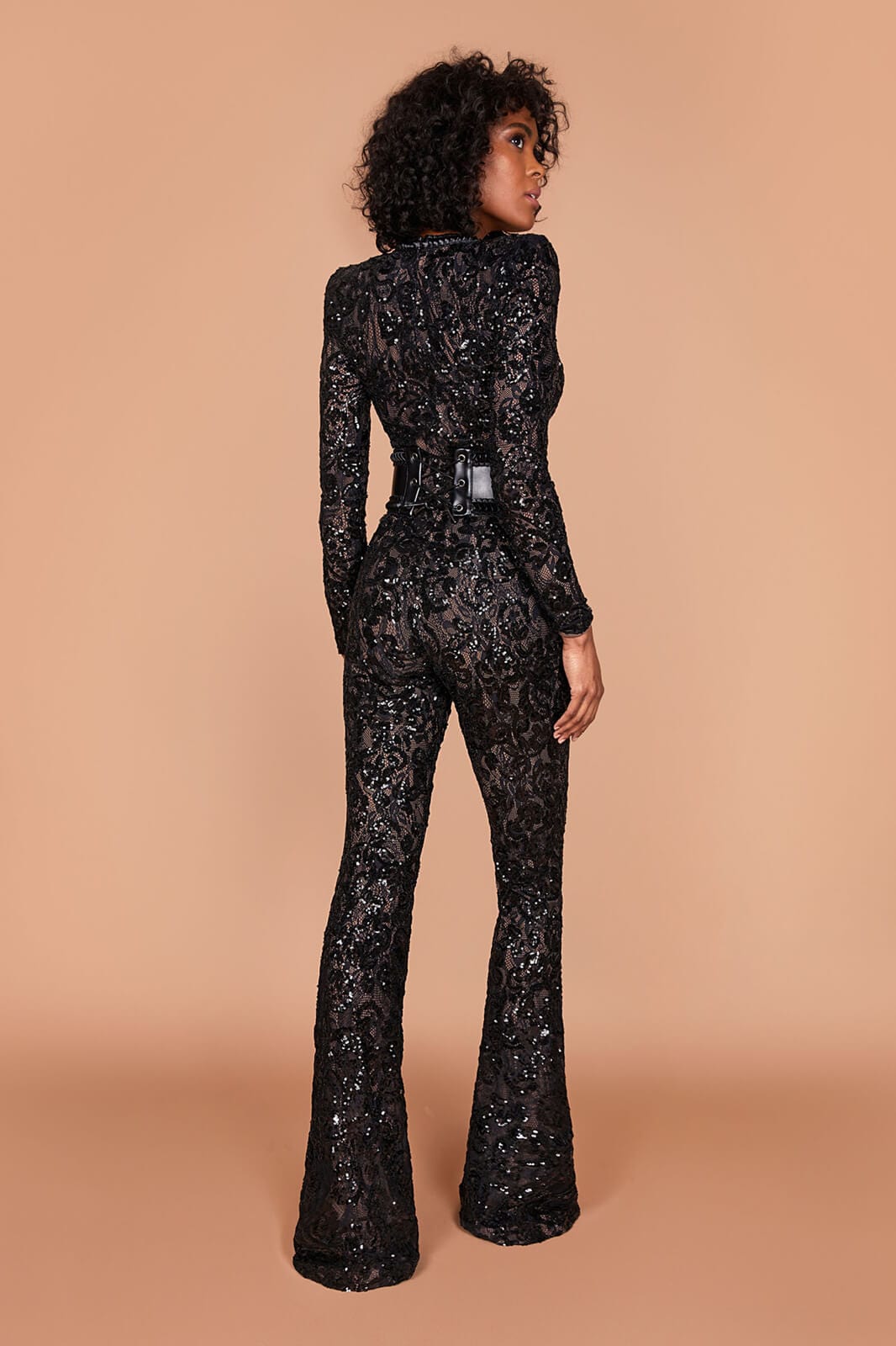 Bella Black Dark Nude Jumpsuit