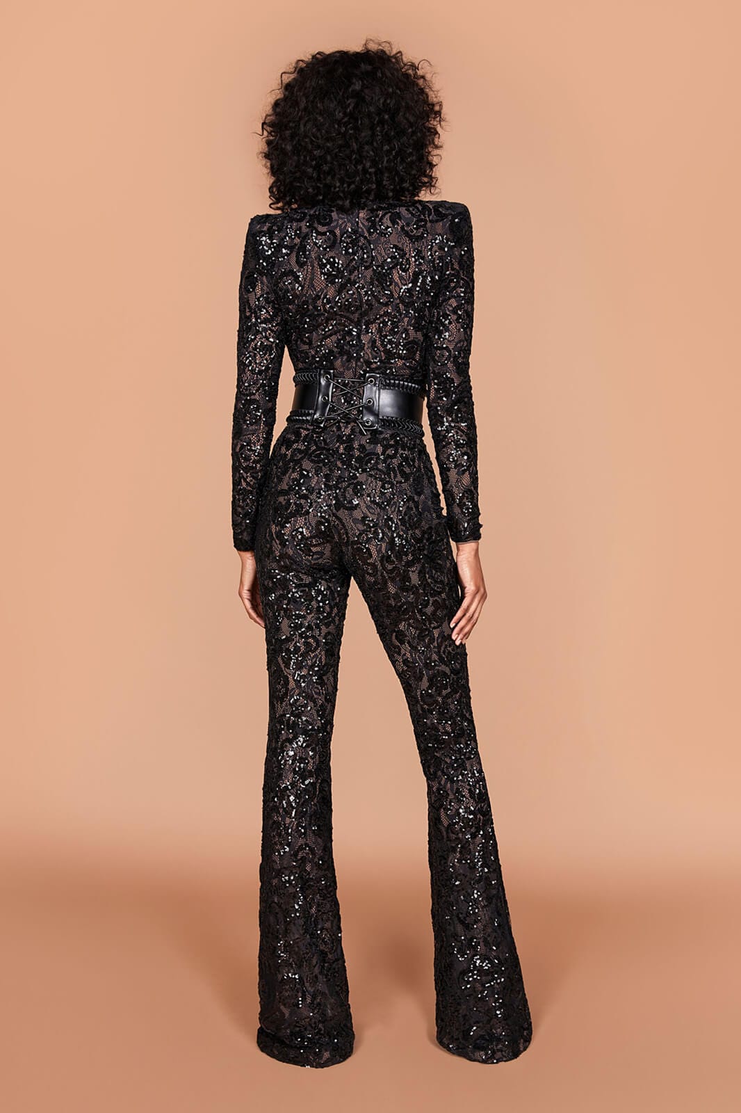 Bella Black Dark Nude Jumpsuit