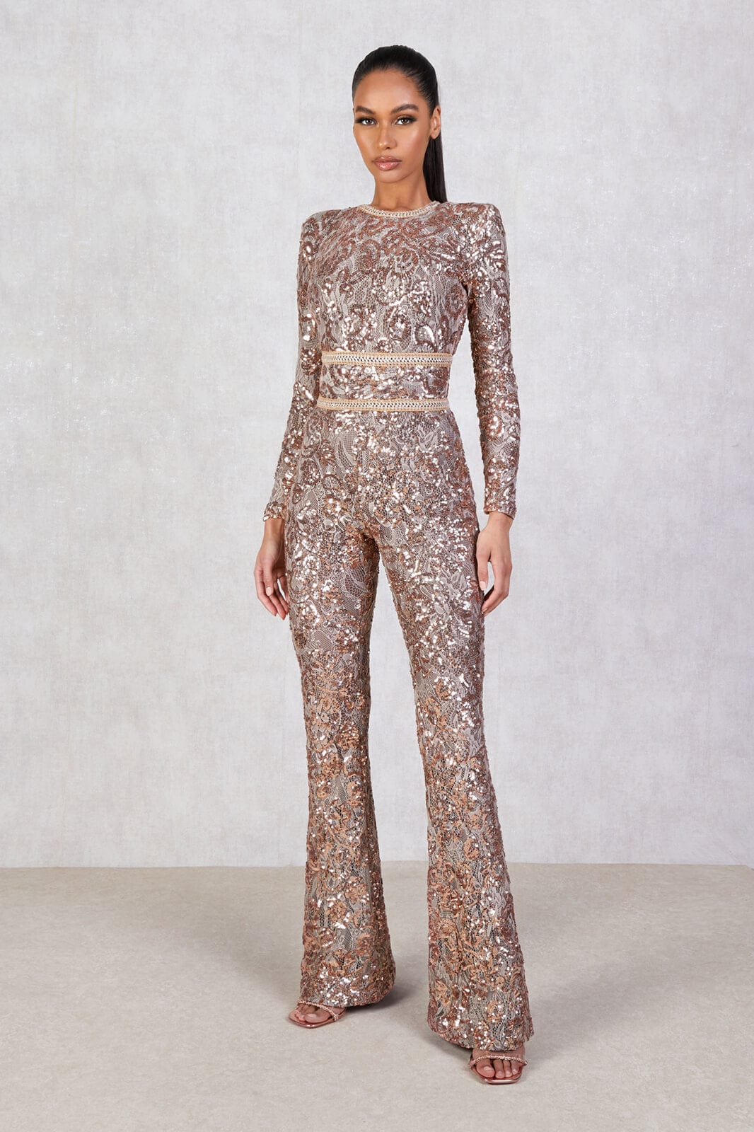 Bella Champagne Jumpsuit Dark Nude