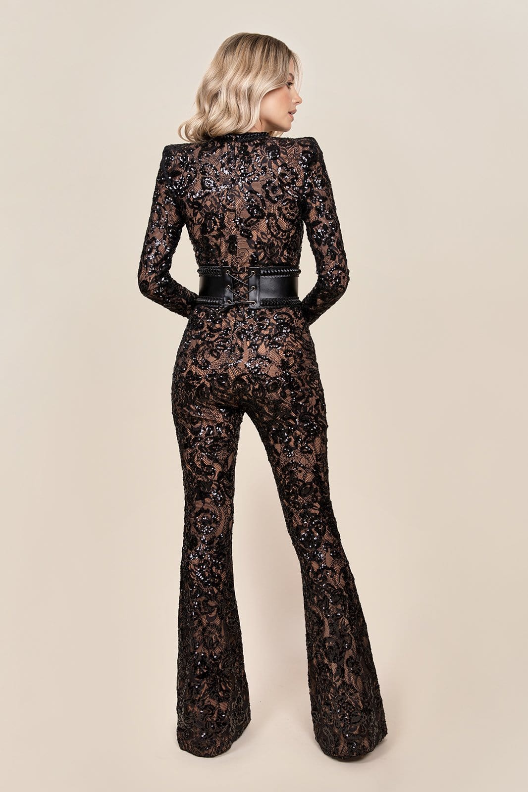 Bella Black Light Nude Jumpsuit